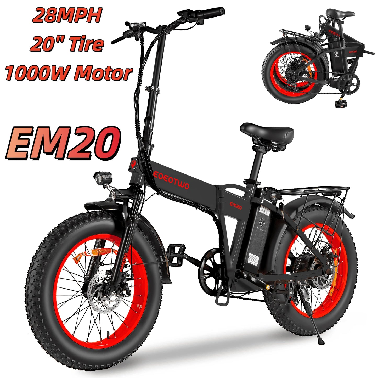 EOEOTWOC 1500W 48V Fat Tire Electric Bike 34MPH Off Road Mountain Adults