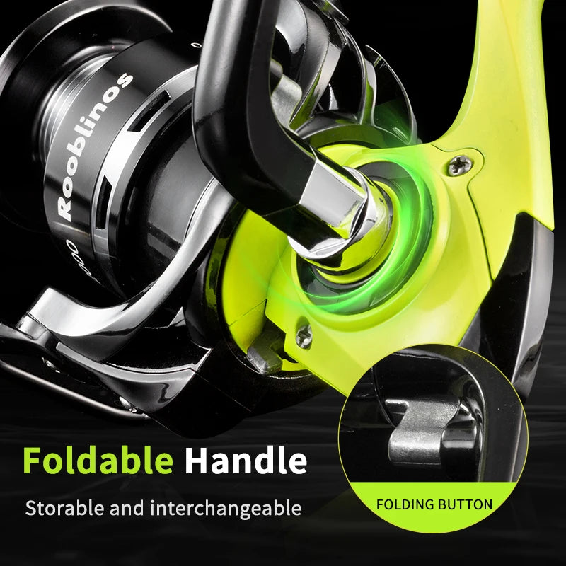 Rooblinos MX Spinning Reel 5.2to1 Gear Ratio Lightweight