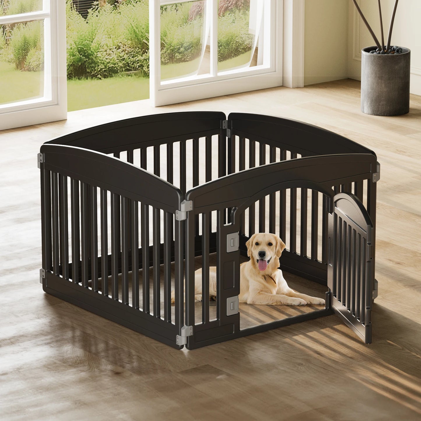 JHK Plastic Dog Playpen 6 Panel Durable Indoor Outdoor Fence