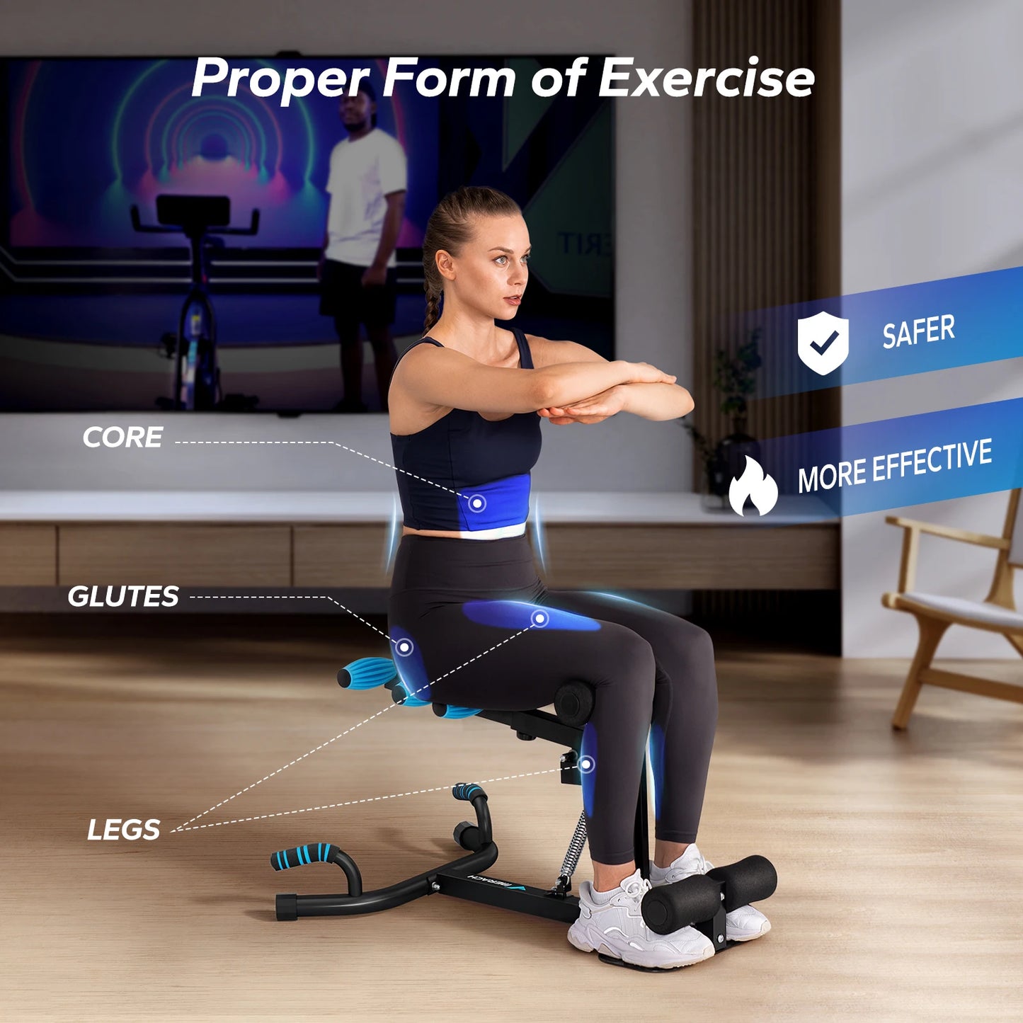 MERACH Deep Squat Machine Adjustable Glutes Trainer For Leg Core Workouts