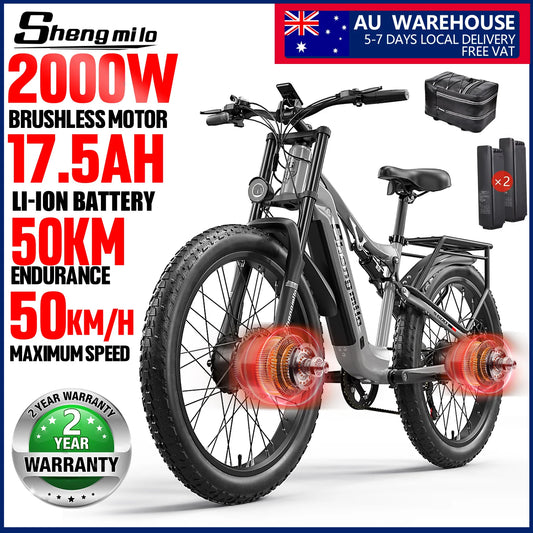 Shengmilo S600 2000W Dual Motor Electric Fat Tire Mountain Bike