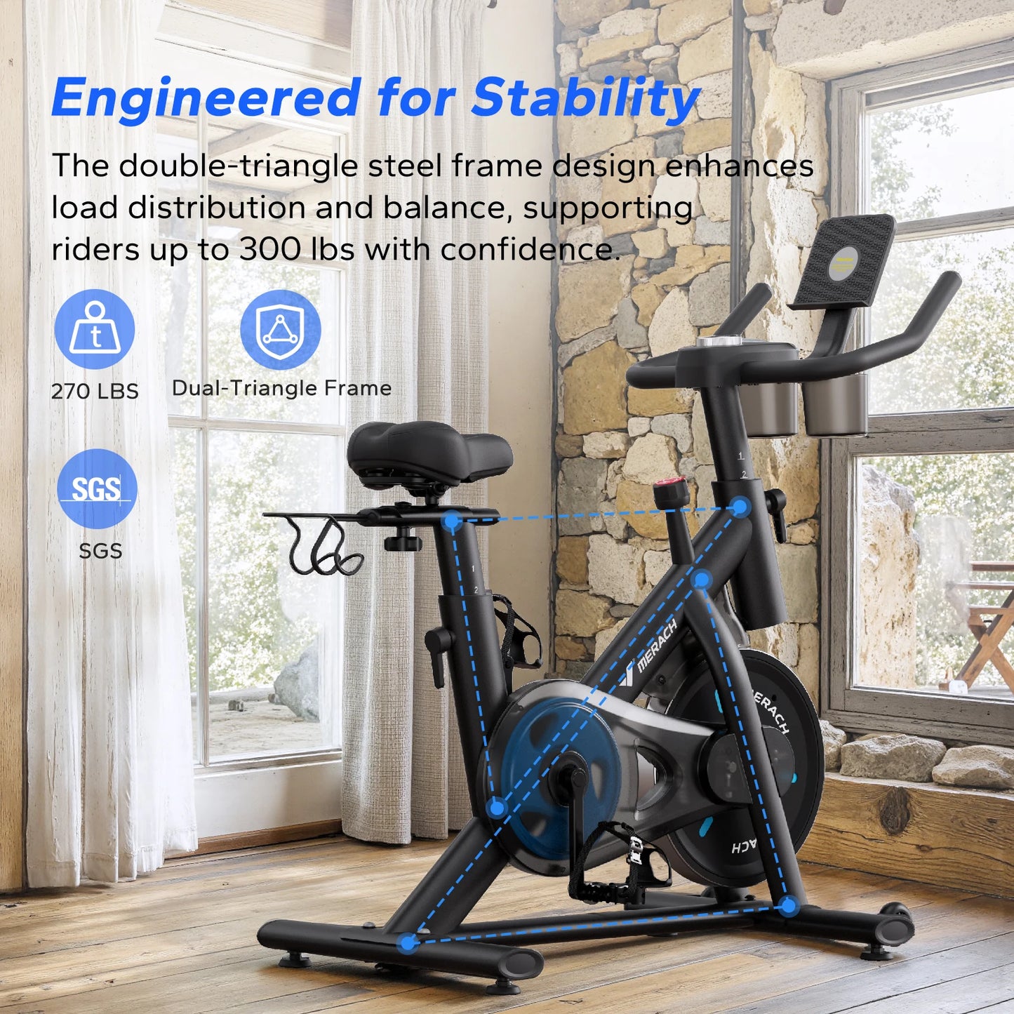 MERACH S26B2 Magnetic Indoor Cycling Bike with Exclusive App