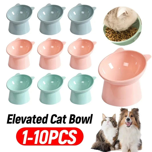 AHTOSKA Tilted Raised Cat Bowl With Stand Anti Choking Feeder