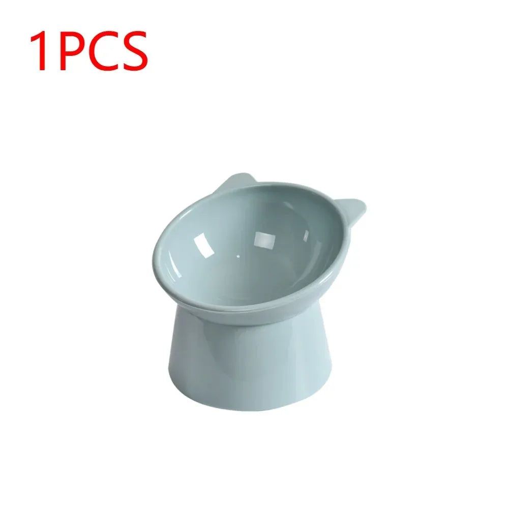 AHTOSKA Tilted Raised Cat Bowl With Stand Anti Choking Feeder