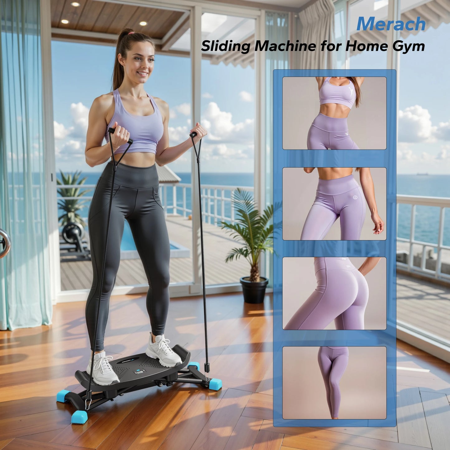 MERACH Ski Machine Simulated Ski Training Leg Exercise Cardio Fitness Equipment