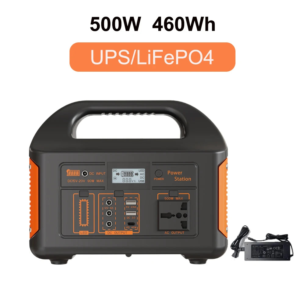 GaiaRay Portable Power Station 460.8Wh Solar Generator 110V AC