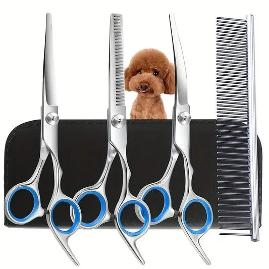 Stainless Steel Dog Grooming Scissors Ambidextrous Round Head Precision