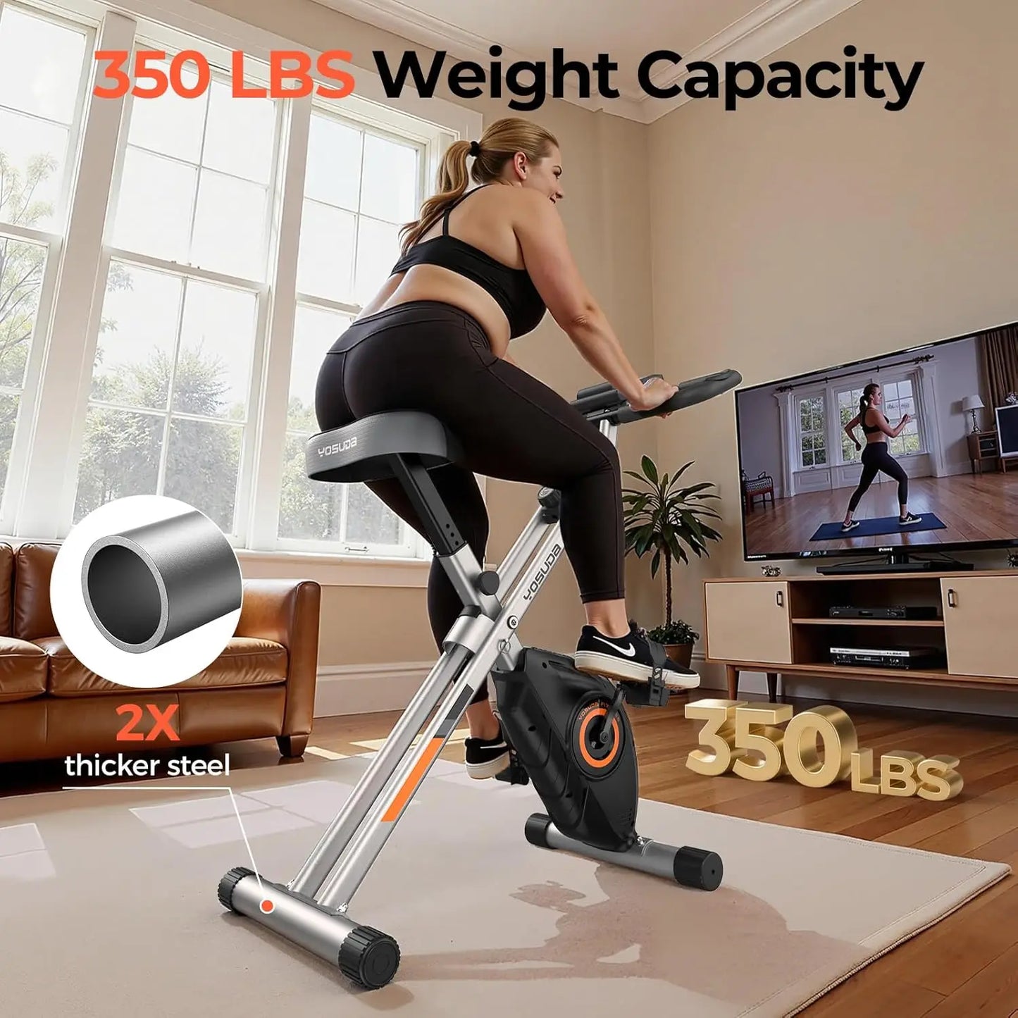 YOSUDA Foldable Exercise Bike for Home Gym Workouts