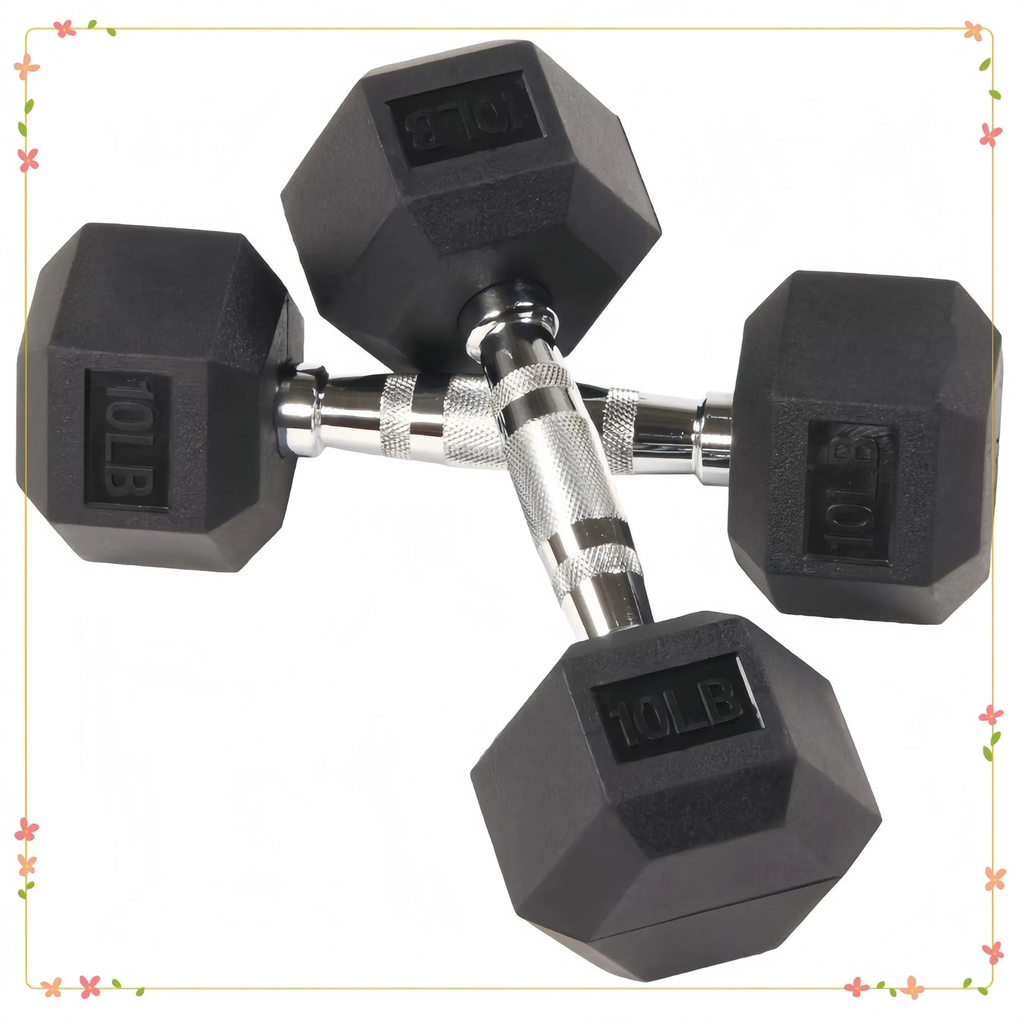 Rubber Encased Hex Dumbbells For Home Gym Strength Training