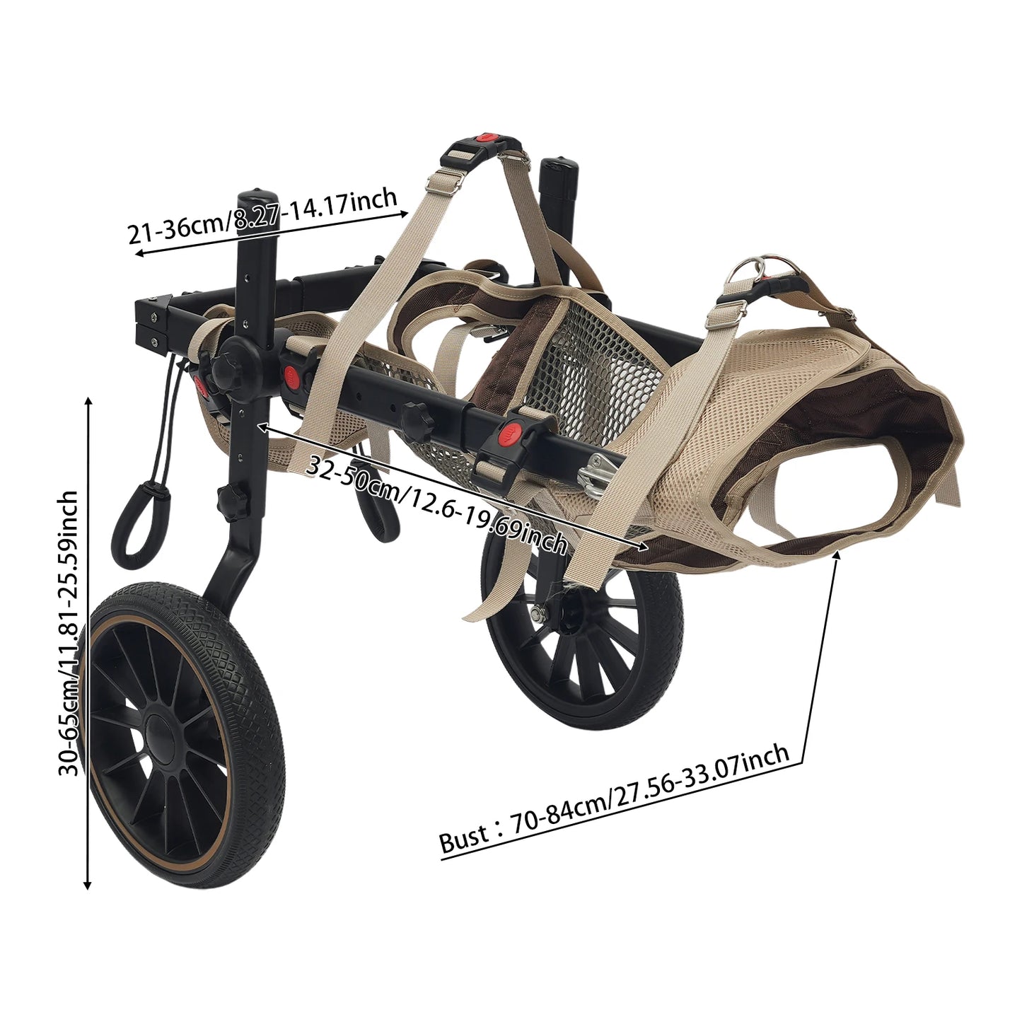 Bymaocar Adjustable Pet Trolley Dog Wheelchair Hind Leg Support