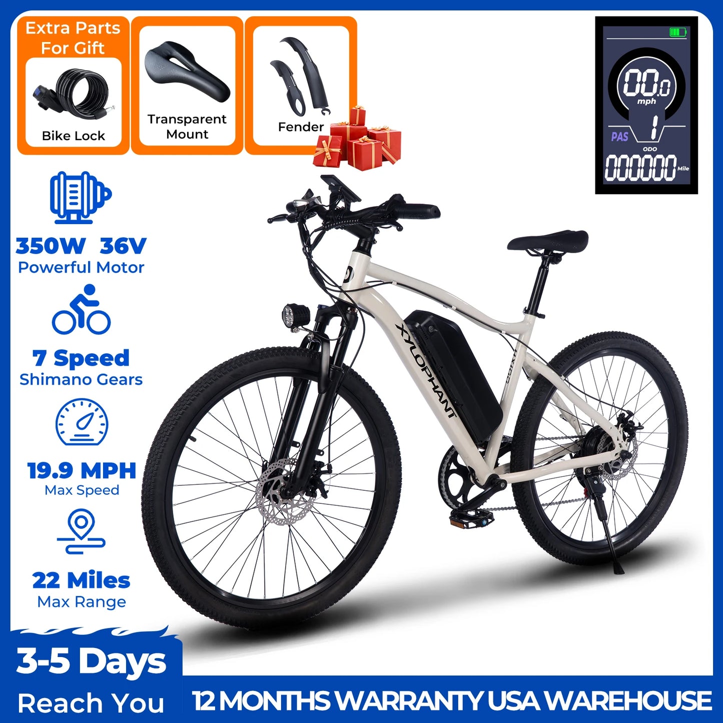 Terrosor Electric Fat Bike 350W Peak Mountain Ebike
