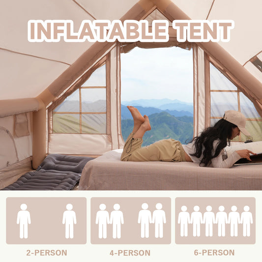 Pakicetus Inflatable Tent With Skylight Quick Setup Four To Six