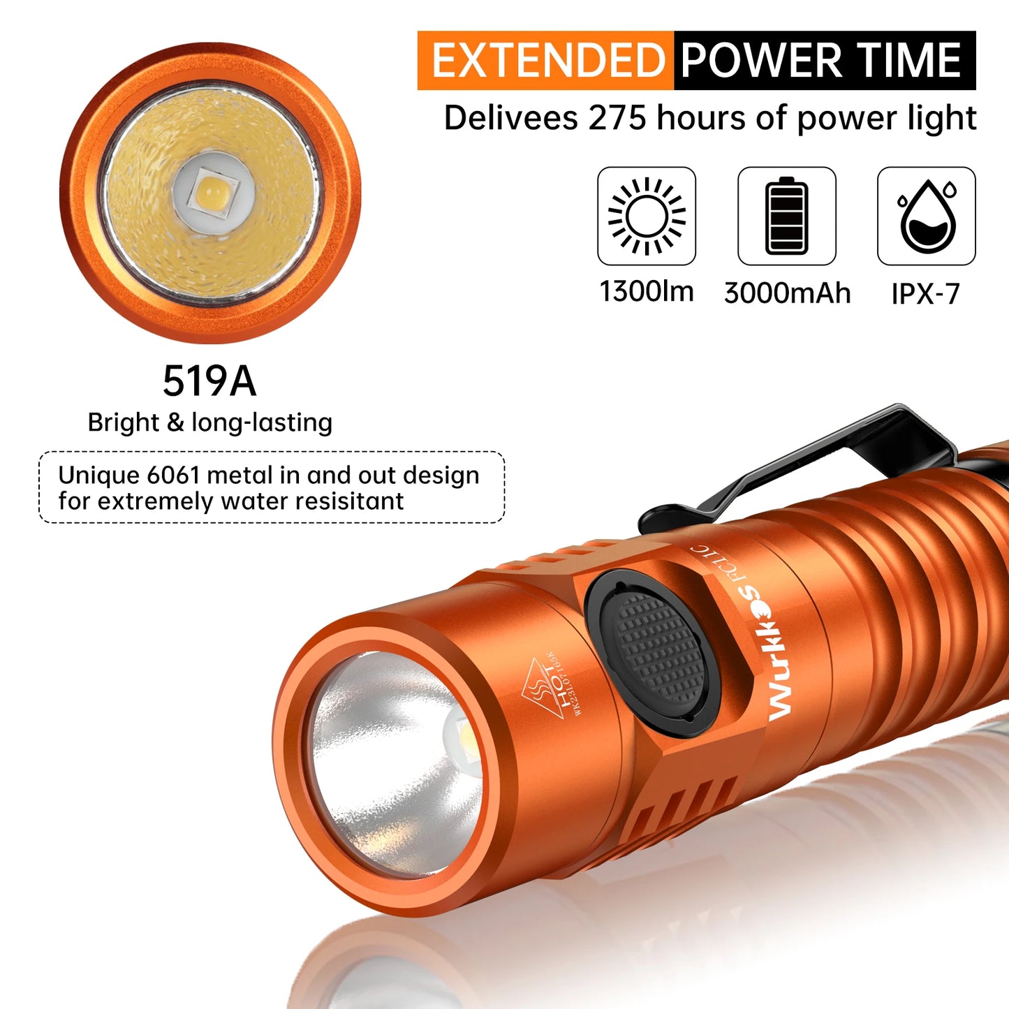 Wurkkos FC11C Flashlight Mountaineering Edition USB C Charging 18650 Battery
