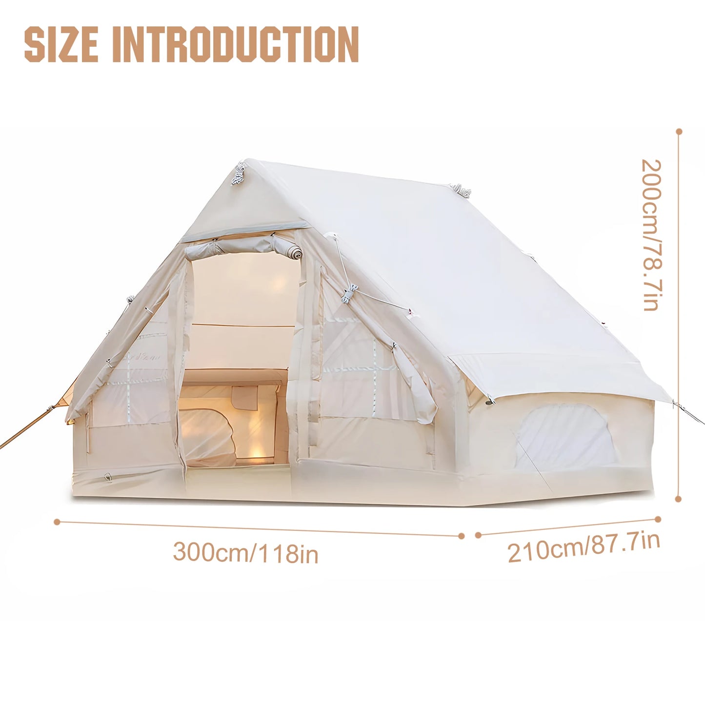 Inflatable Instant Glamping Tent With Hand Pump For Outdoor Use
