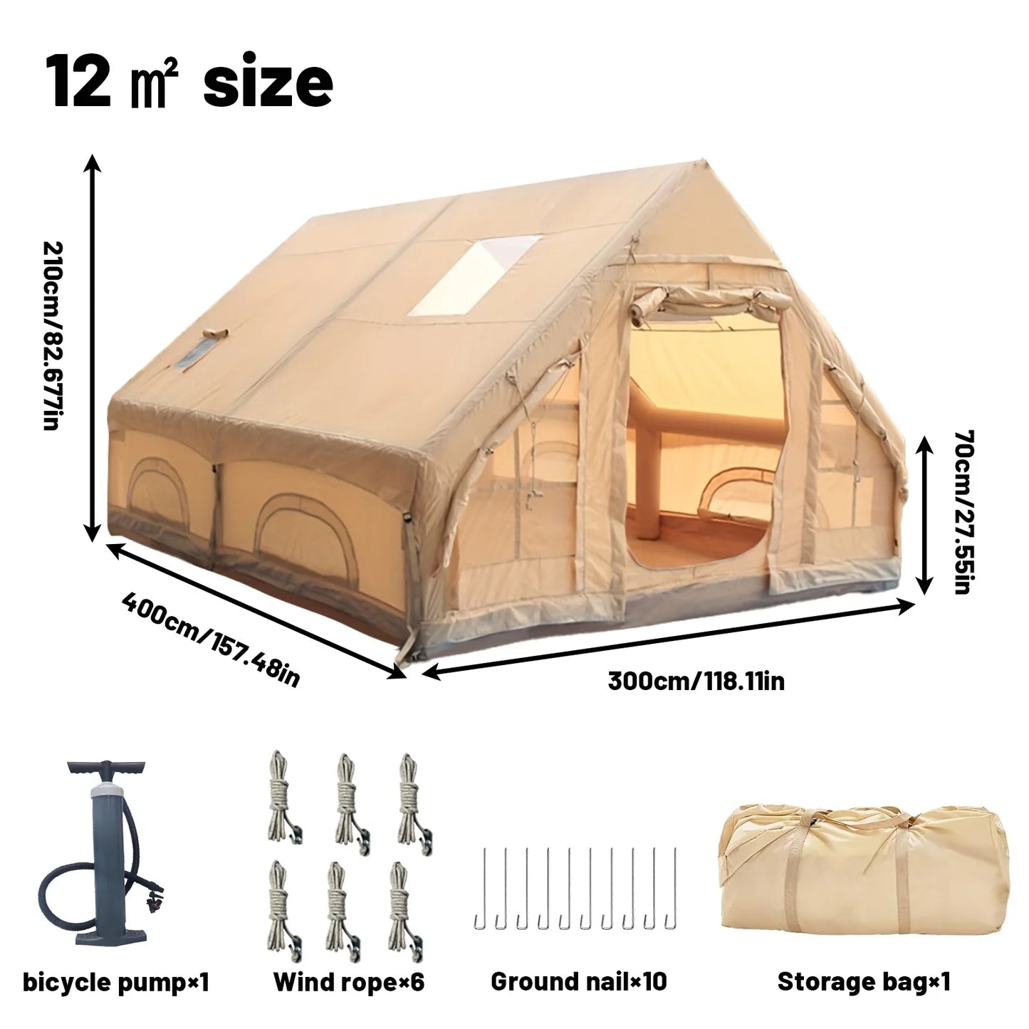 Pakicetus Inflatable Tent With Skylight Quick Setup Four To Six