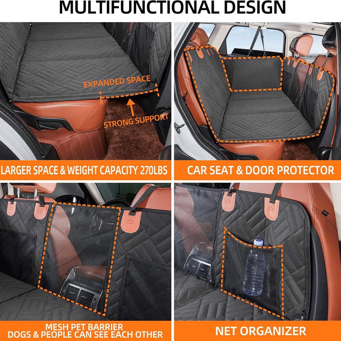 Dog Car Seat Cover 600D Oxford Cloth Waterproof Hammock