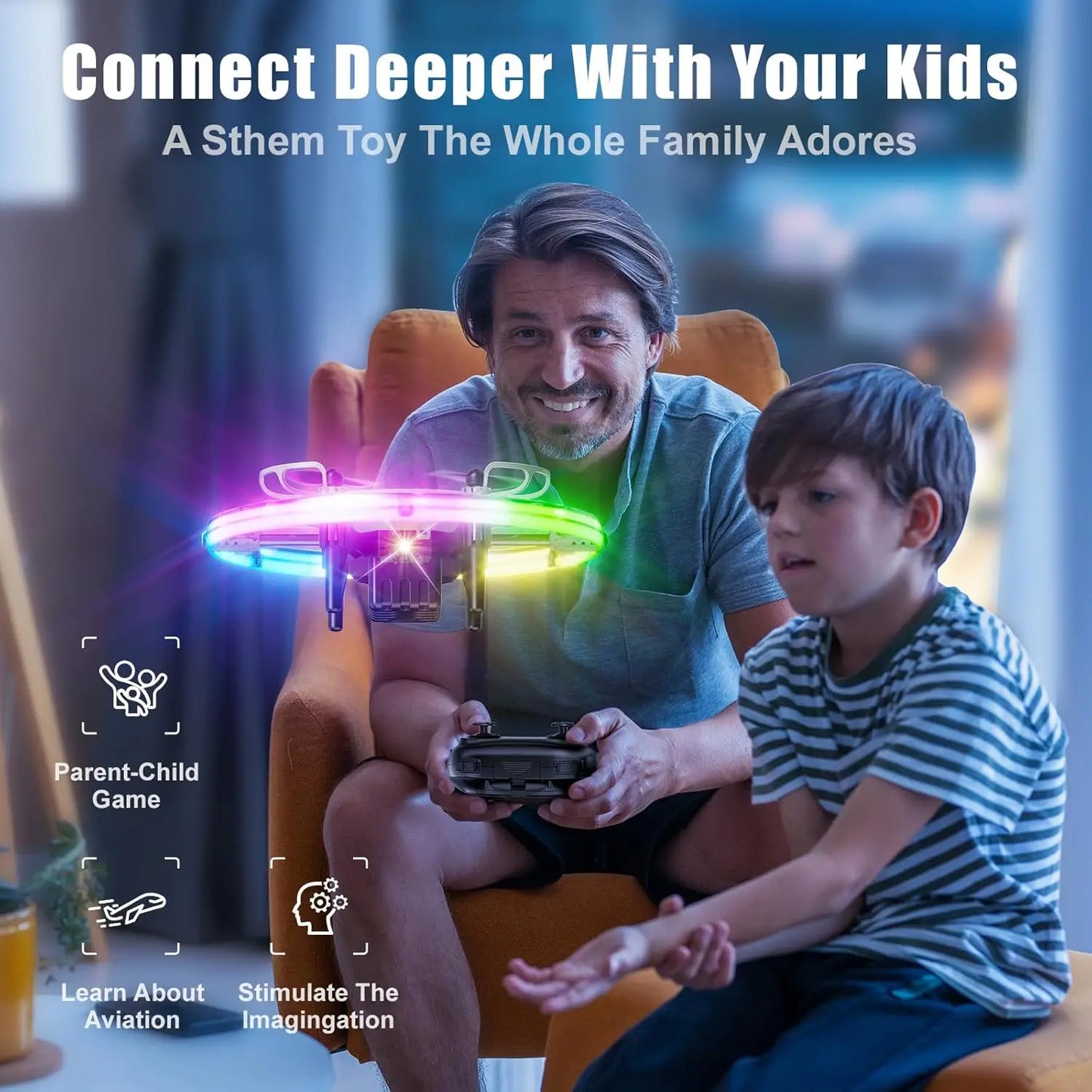 HighPerformance RC Drone for Kids LED Lights 360 Flip