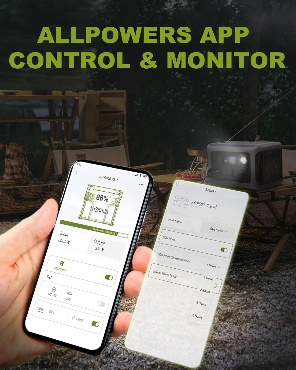 ALLPOWERS R600 Portable Power Station 299Wh LiFeP04 Battery 2x 600W Outlets