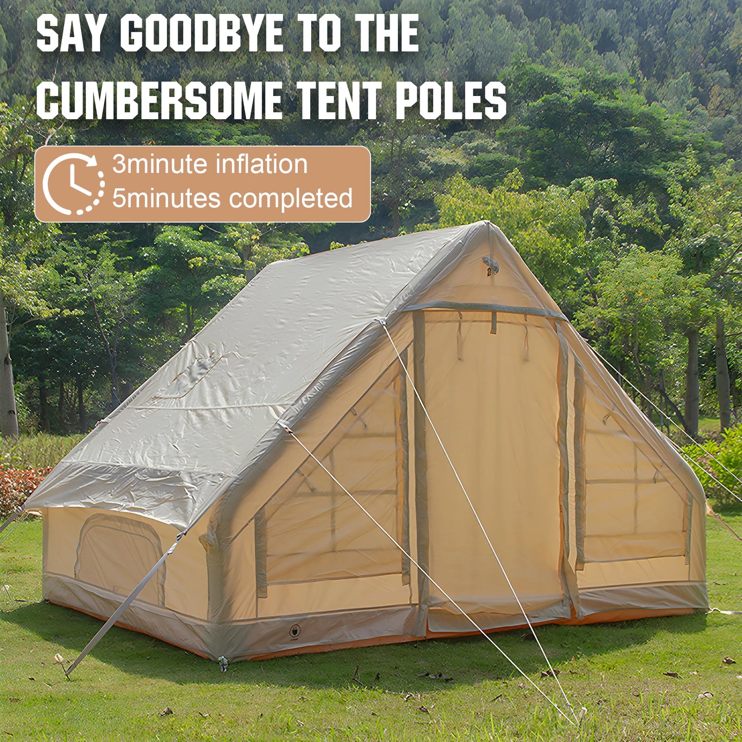 Inflatable Instant Glamping Tent With Hand Pump For Outdoor Use