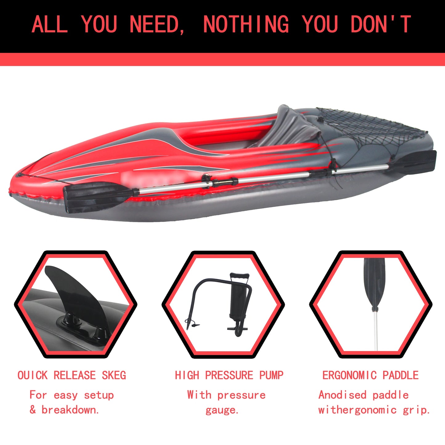 HHSJZWCYHign-concerned Inflatable One Person Kayak for Fishing