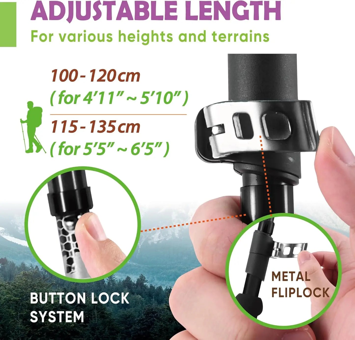 Collapsible Hiking Poles For Seniors And All Hikers Balance Support