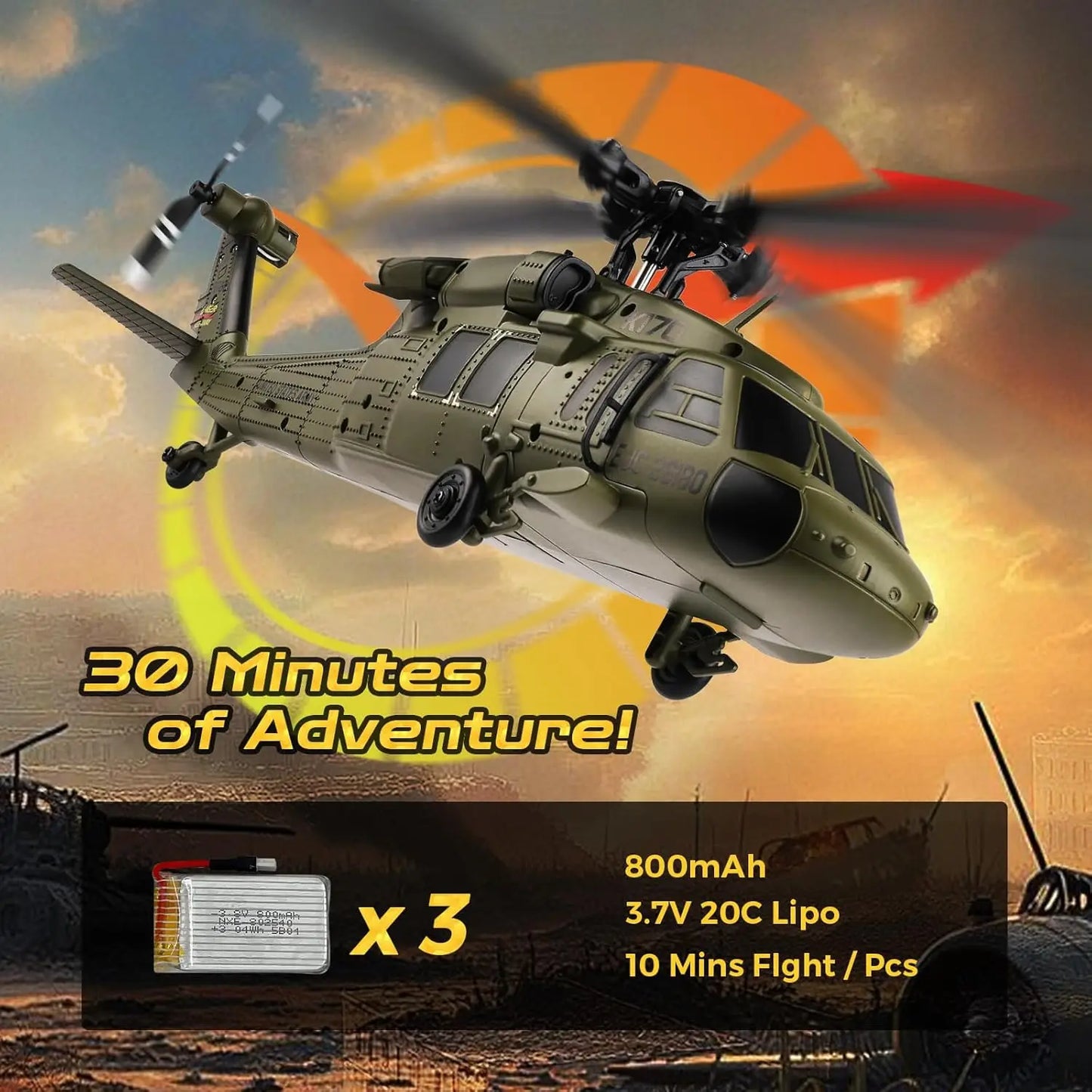 WLtoys K170 Brushless 4CH RC Helicopter With Three Batteries