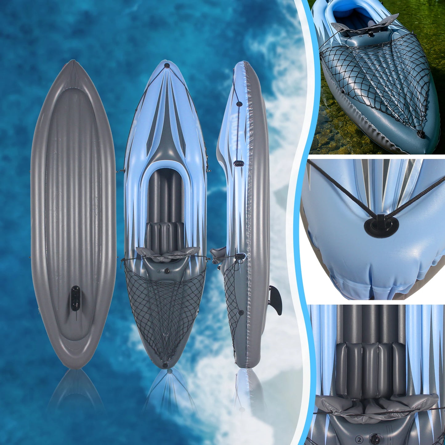 HHSJZWCY Inflatable Kayak Fishing Boat For Lakes And Rivers