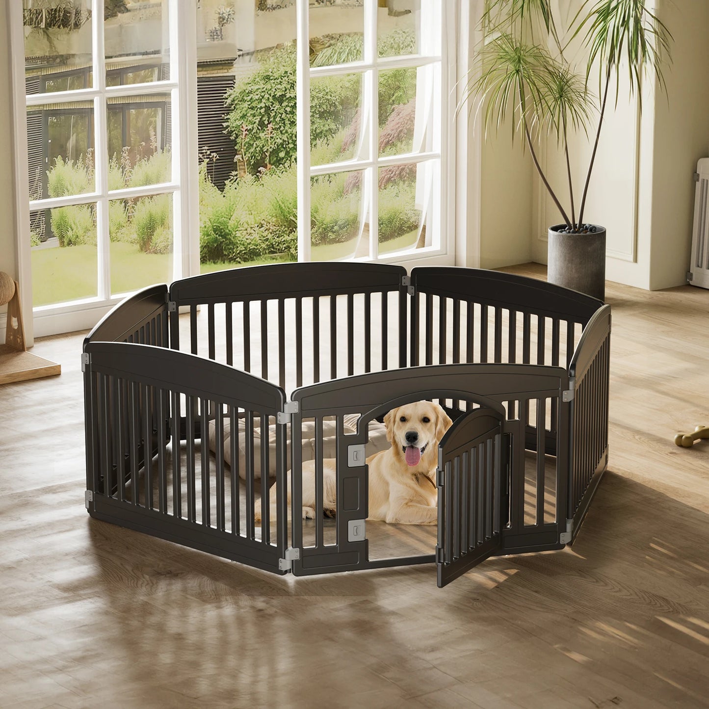 JHK Plastic Dog Playpen 6 Panel Durable Indoor Outdoor Fence