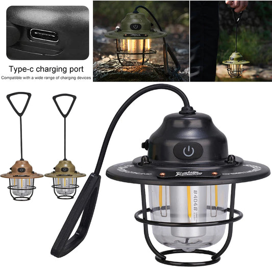 LED Camping Lantern Dimmable Type C Charging Multifunction Light