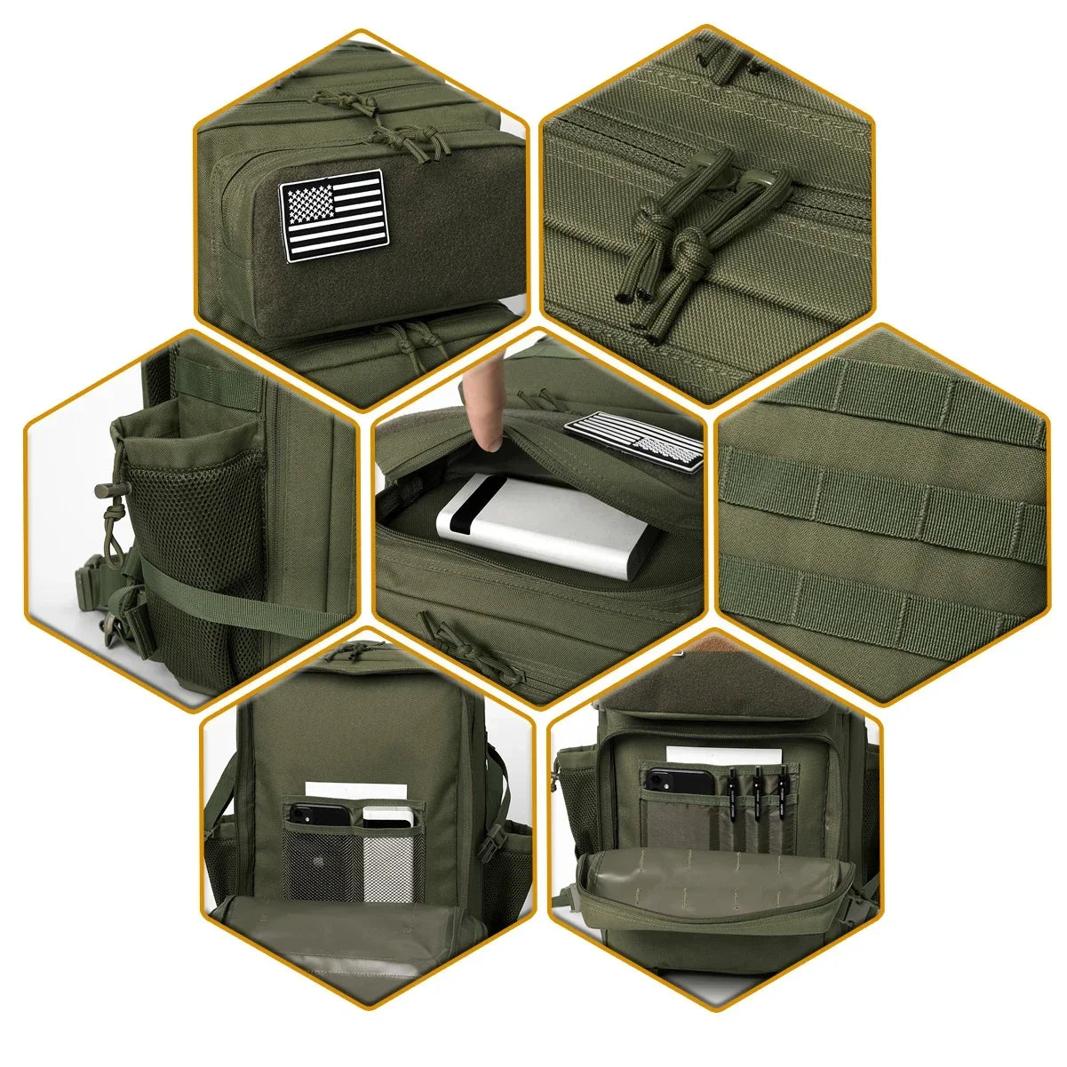 ReFire Gear Tactical Backpack With Bottle Holder For Outdoor Hiking