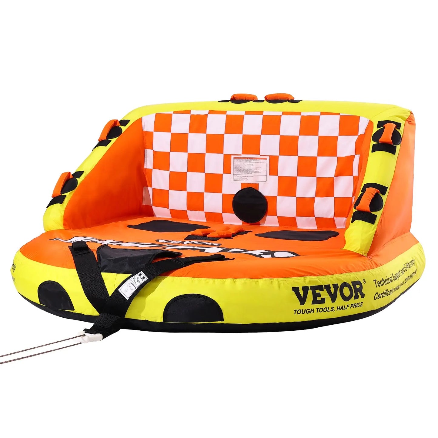 Towable Tube For Boating 2 Riders Inflatable With Deck Seats