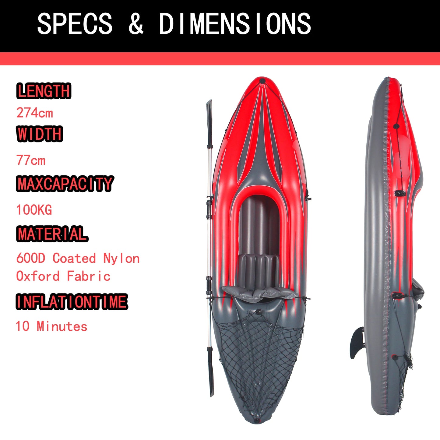 HHSJZWCYHign-concerned Inflatable One Person Kayak for Fishing