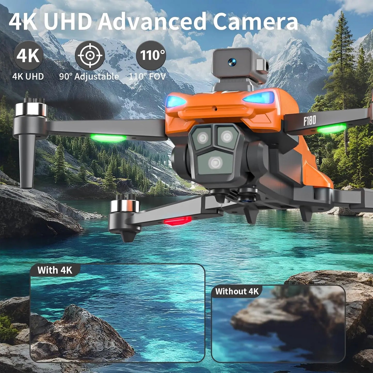 4K GPS Camera Drone 5GHz FPV Auto Return For Beginners