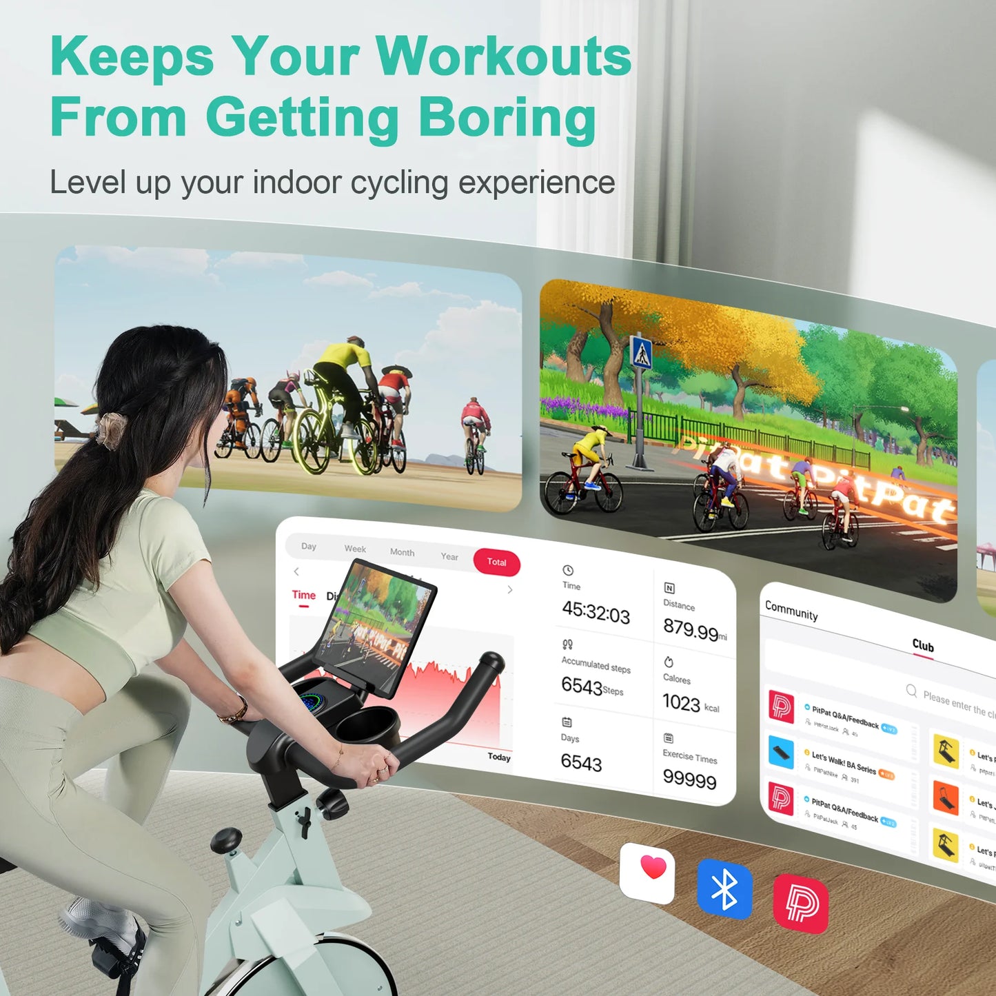 Superun Magnetic Exercise Bike 32-Level Resistance For Home