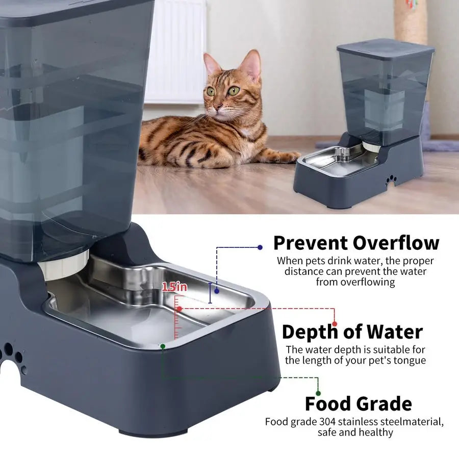 Pets Auto Feeder and Water Dispenser for Dogs and Cats