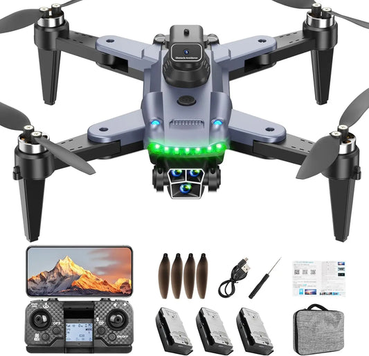 4K Drone With GPS Auto Return Obstacle Avoidance Foldable Case And 3 Batteries