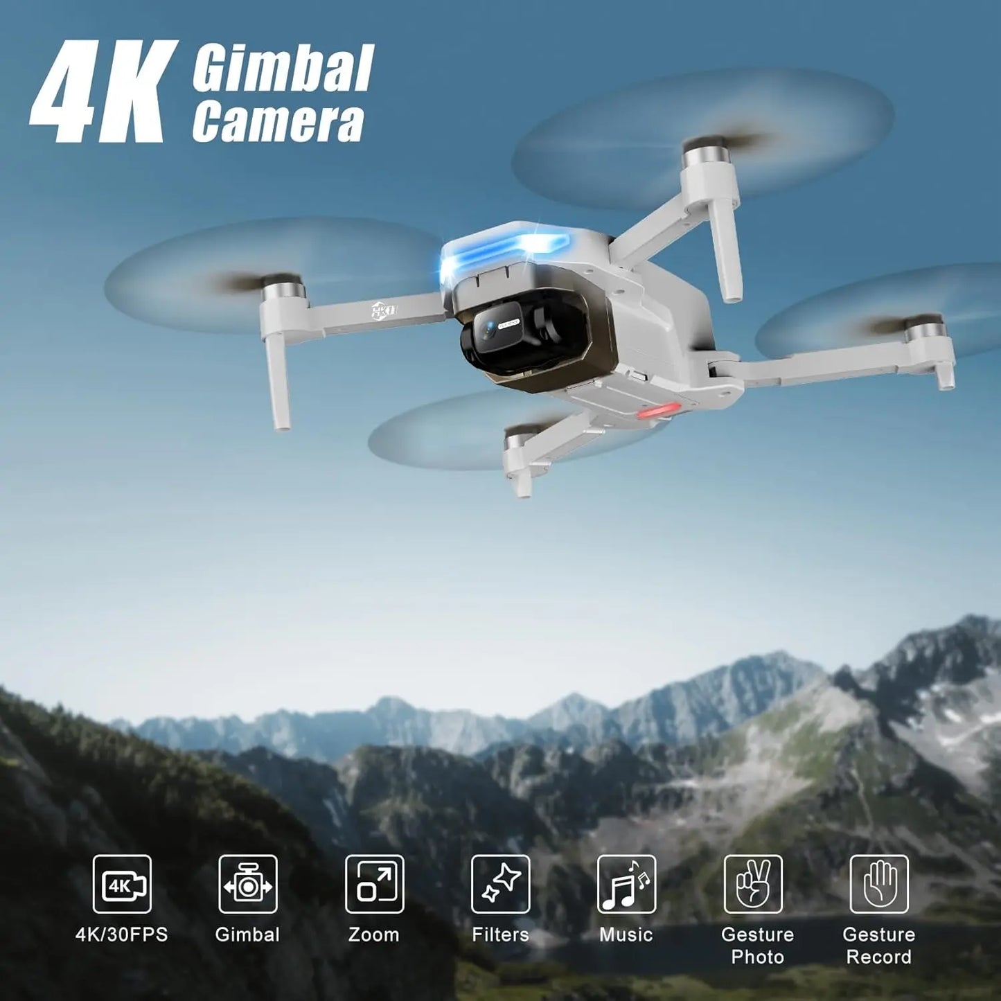 4K Camera Drone With GPS Return Foldable 48 Min Flight