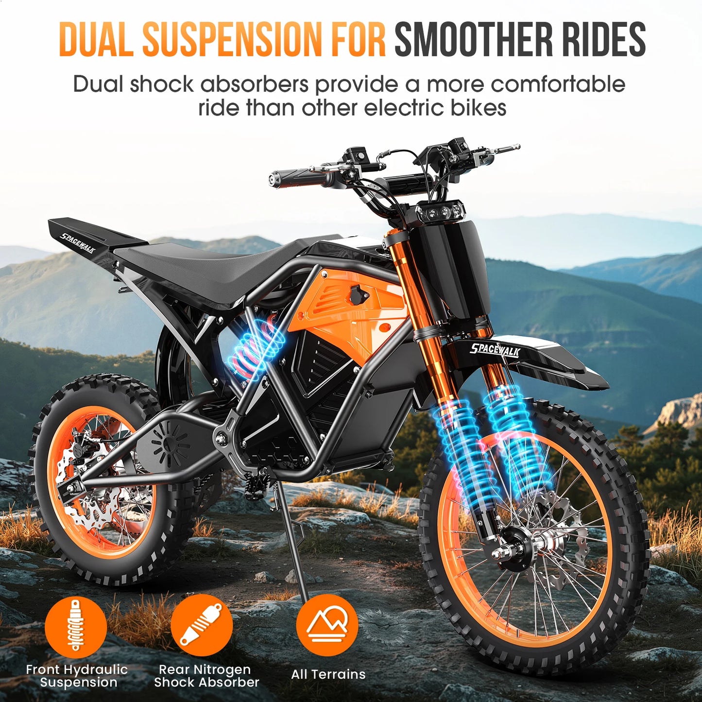EILLEO SPACEWALK 3000W Fat Tire Electric Dirt Bike Mid Drive Off Road
