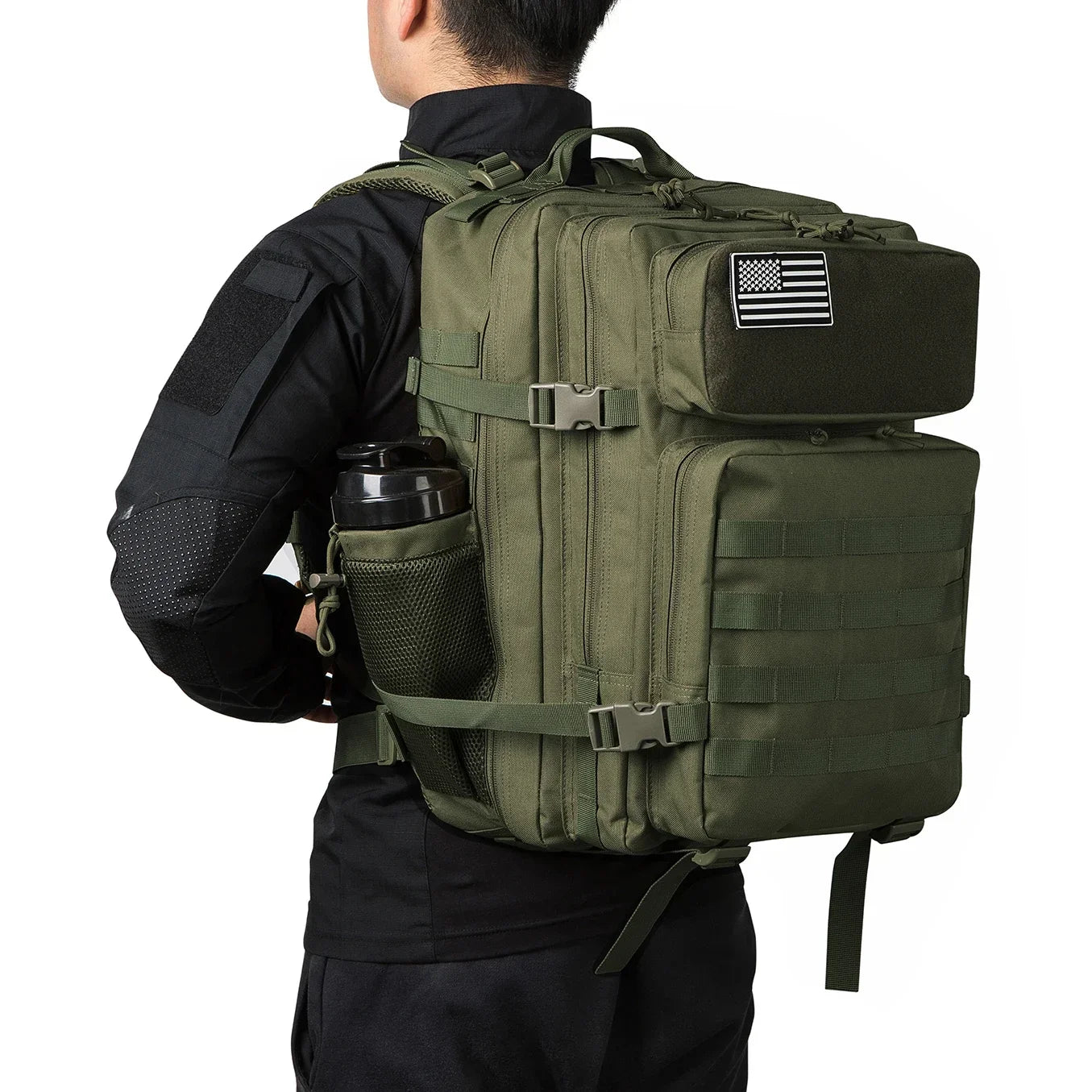 ReFire Gear Tactical Backpack With Bottle Holder For Outdoor Hiking