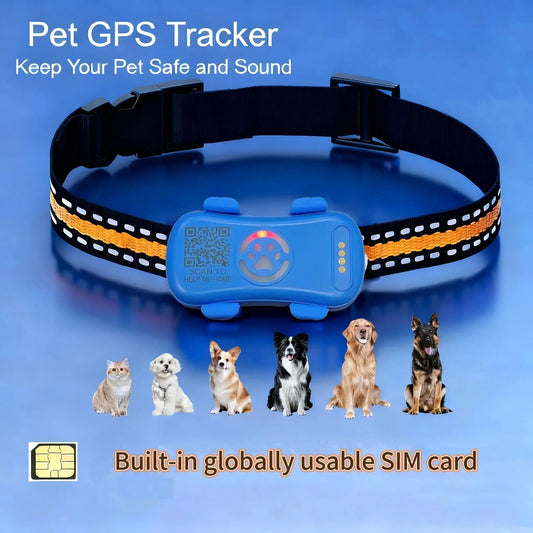 WANWAYTECH GPS Pet Tracker For Dogs And Cats Real Time Tracking 1 Year Service
