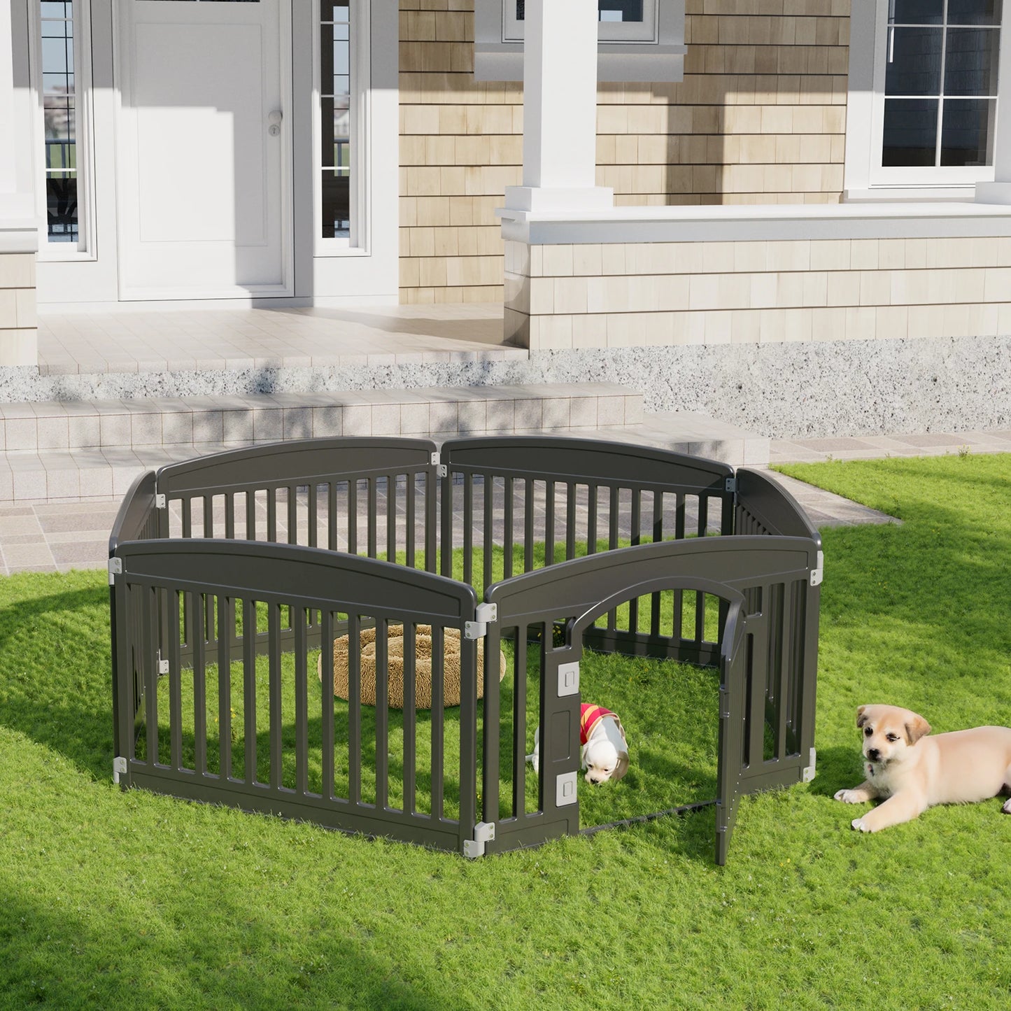 JHK Plastic Dog Playpen 6 Panel Durable Indoor Outdoor Fence