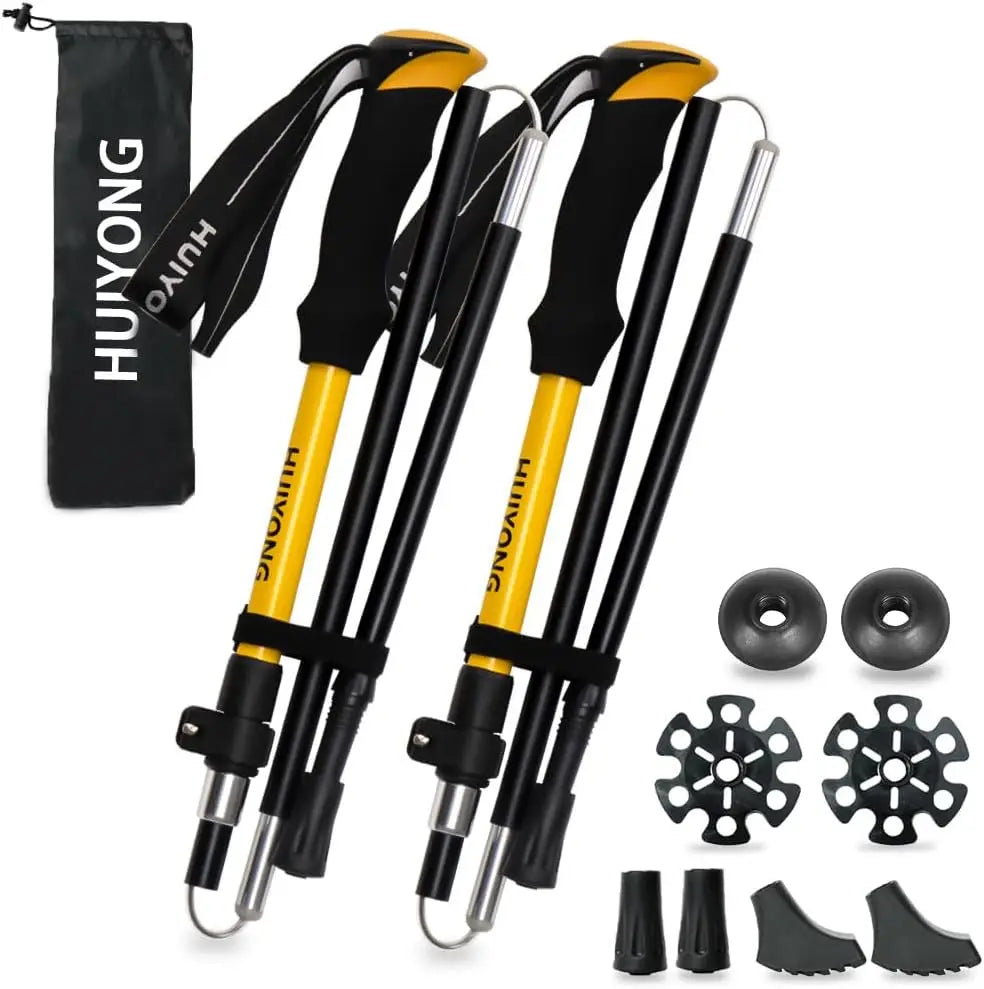 XMSJ Foldable Telescopic Hiking Poles Ultralight Aluminum Trekking