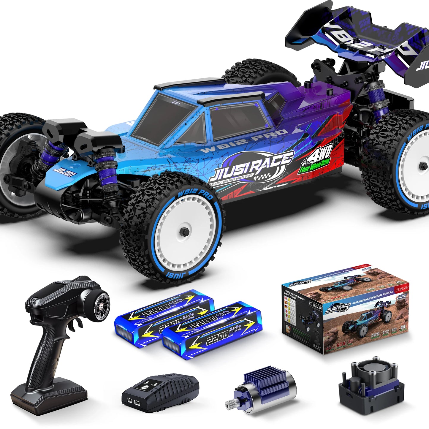 JIUSICE WB 12 Pro Brushless RC Car 4x4 All Terrain
