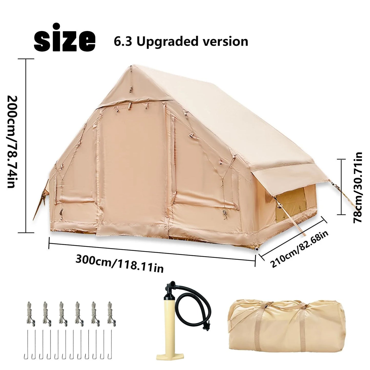 Pakicetus Inflatable Tent With Skylight Quick Setup Four To Six