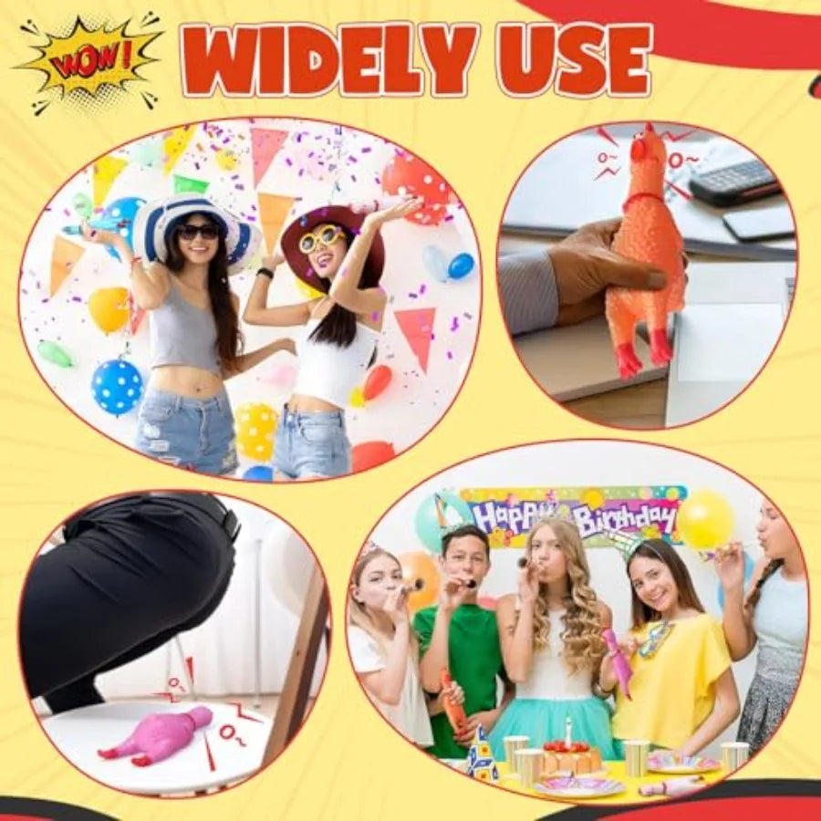 Yao Hui Huang Rubber Chickens Squeak Toy Pack For Dogs