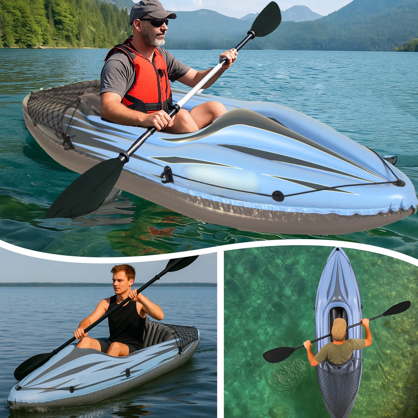 HHSJZWCY Inflatable Kayak Fishing Boat For Lakes And Rivers