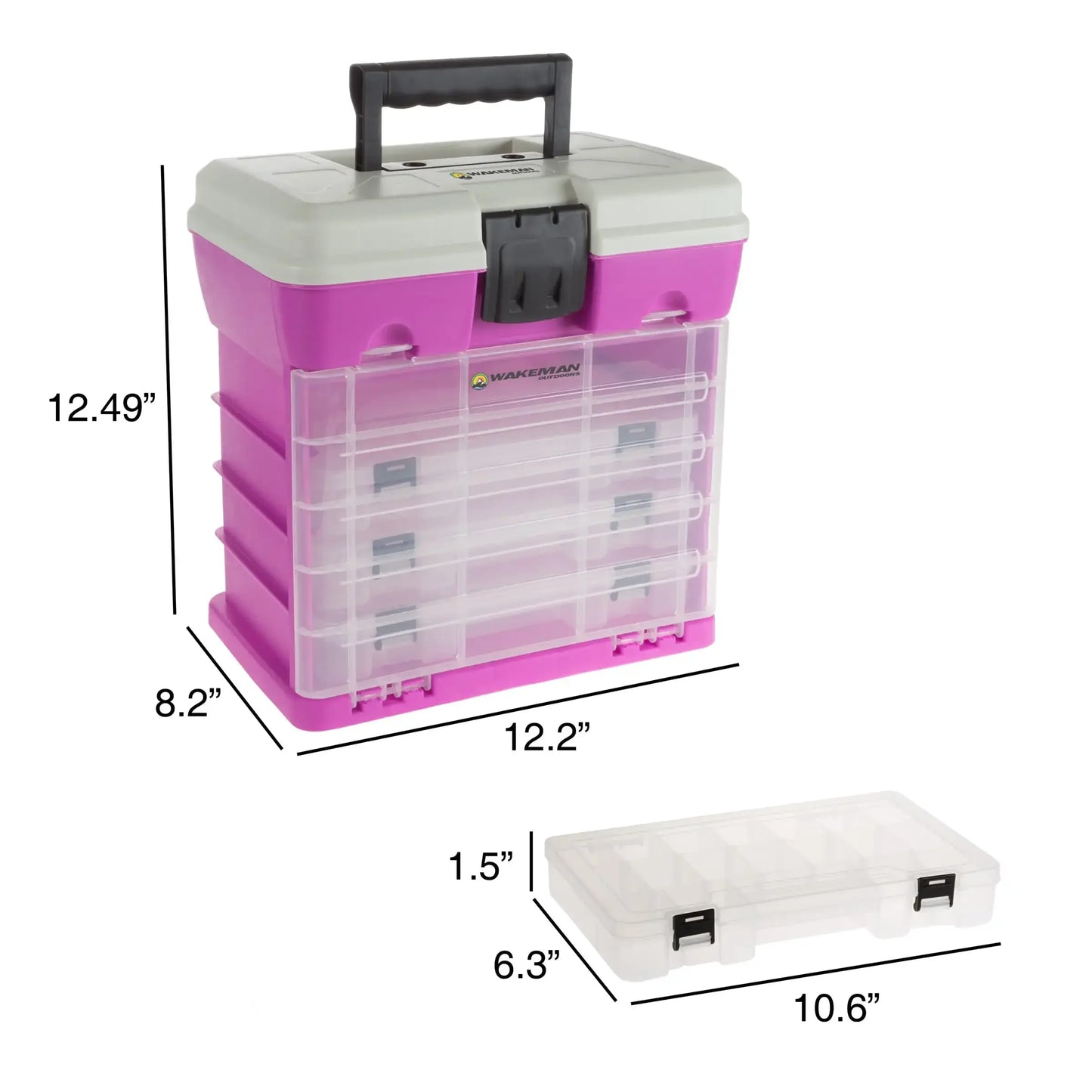 5-Level Fishing Tackle Box with 4 Trays 19 Compartments, for Outdoor Camping & Multi-Purpose Storage, Durable Design