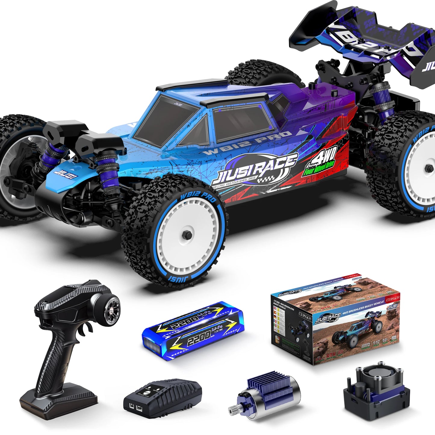 JIUSICE WB 12 Pro Brushless RC Car 4x4 All Terrain