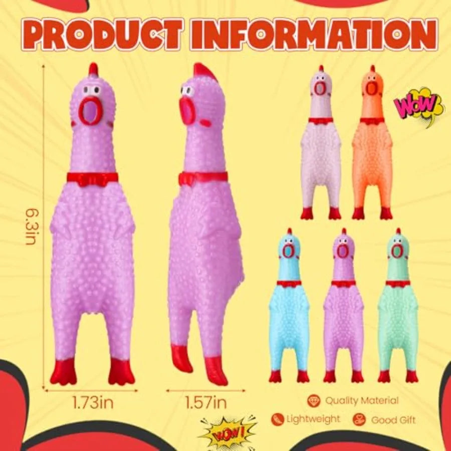 Yao Hui Huang Rubber Chickens Squeak Screaming Dog Toys Novelty
