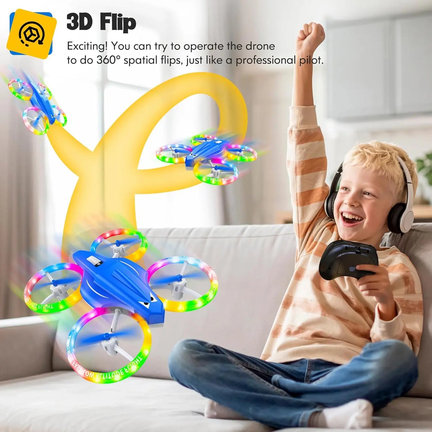 Kids Drone With 3D Flips And Altitude Hold For Beginners